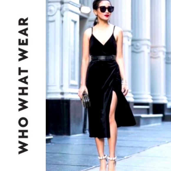 Who What Wear Dresses & Skirts - Who What Wear stylish velvet wrap dress party Wendy Nguyen XS black target